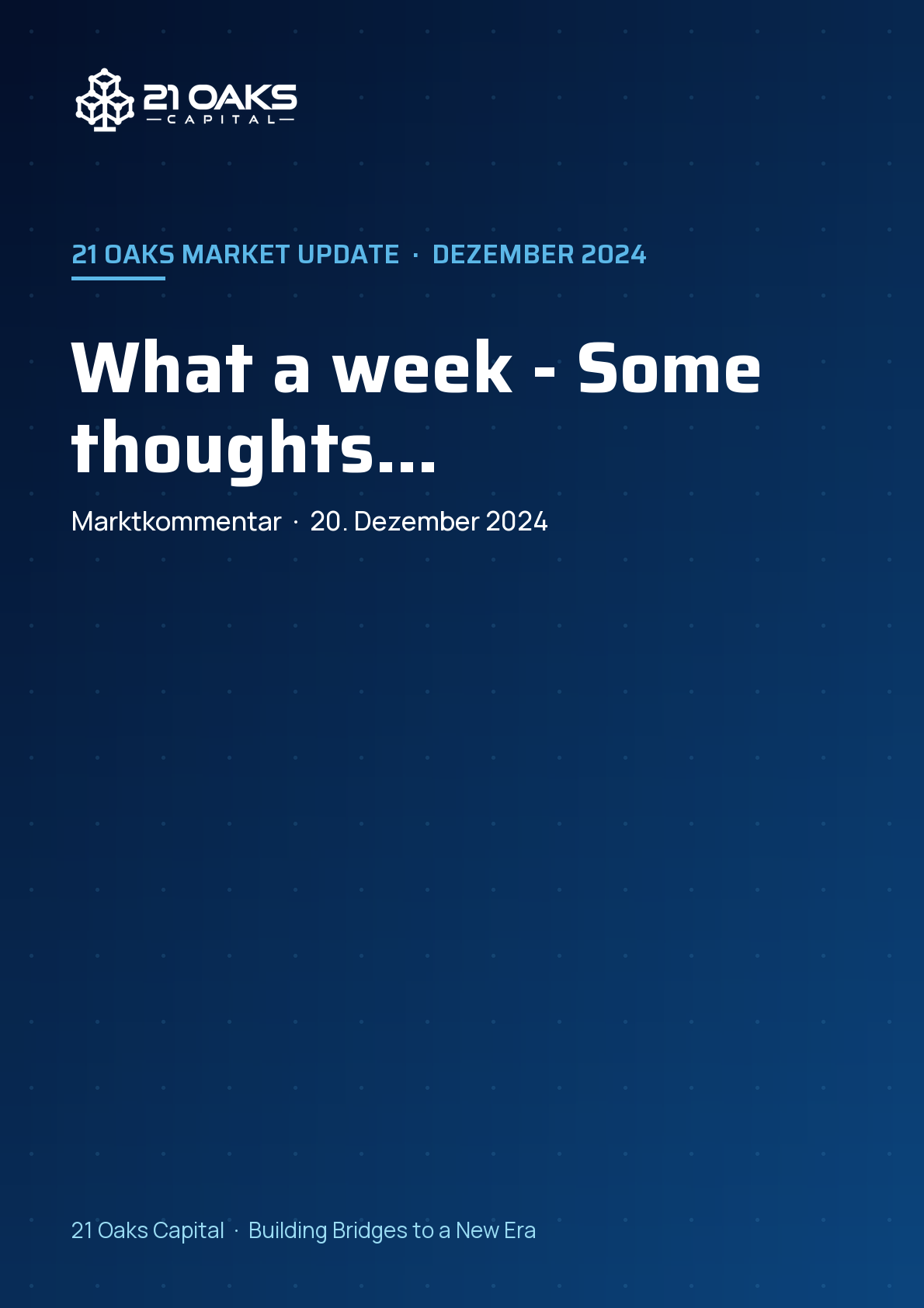 What a week - Some thoughts…