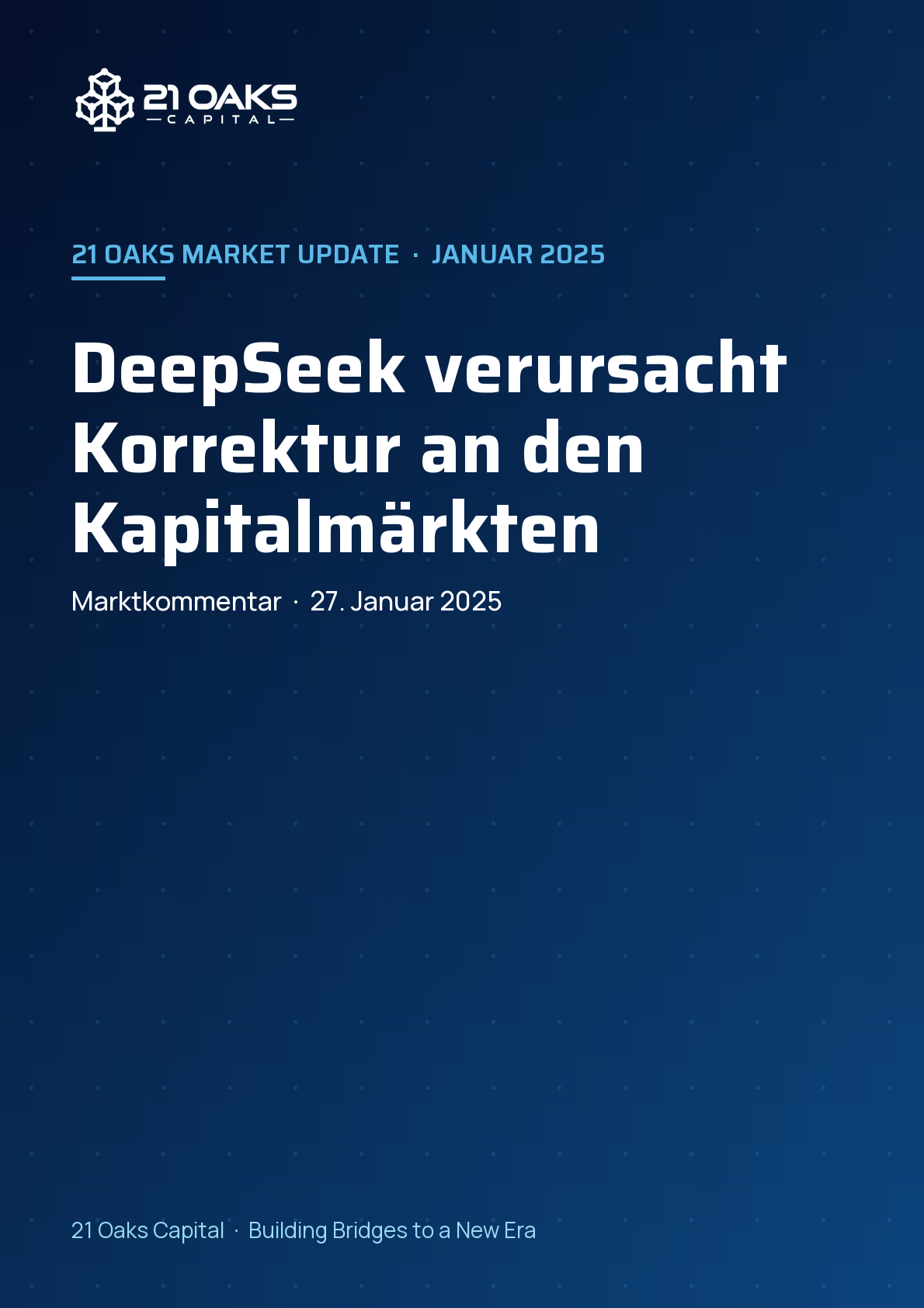 DeepSeek verursacht Korrektur an den Kapitalmärkten