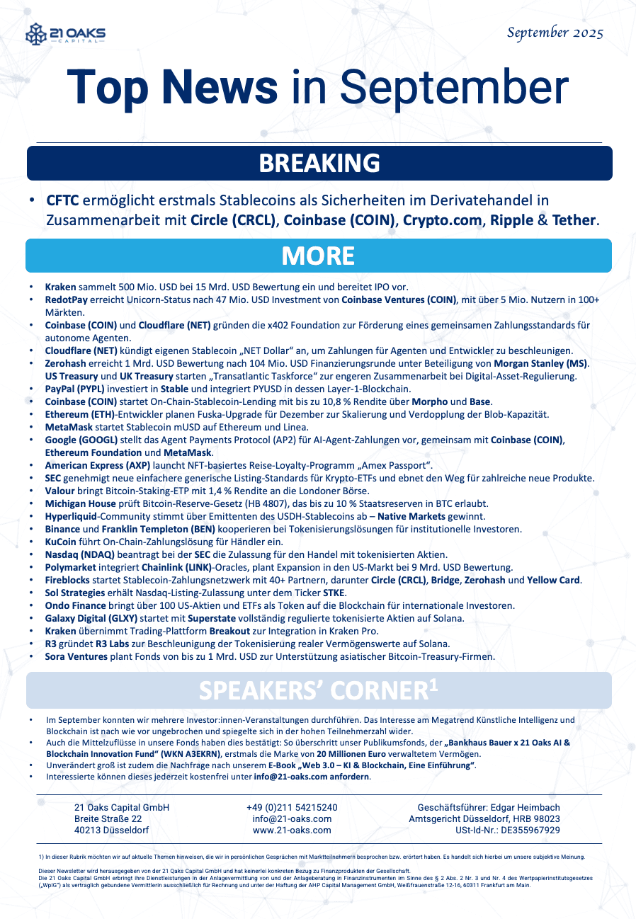 21 Oaks Newsletter — September 2025